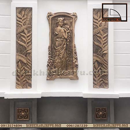 Trang trí không gian nội thất spa với phù điêu cô gái đẹp composite